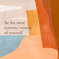 Beach cliff instagram post template vector "Be the most extreme version of yourself"