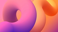 Pink aesthetic desktop wallpaper, 3D twisted fluid shapes