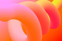 3D abstract background, orange gradient liquid shapes psd