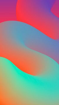 3D abstract iPhone wallpaper, green gradient liquid shapes