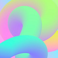 Aesthetic green background, 3D gradient abstract shapes vector