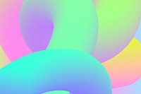 Aesthetic green background, 3D gradient abstract shapes