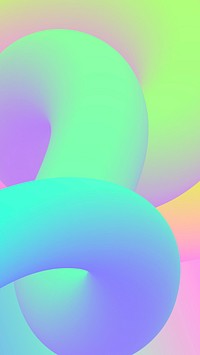 Colorful abstract iPhone wallpaper, 3D fluid shapes vector