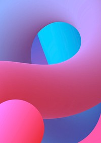 Colorful abstract background, 3D fluid pink shapes psd