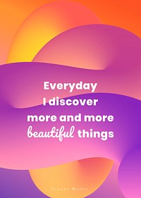 Abstract poster, colorful 3D design with inspirational quote