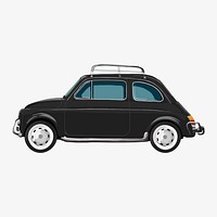 Classic black car, digital sticker, collage element design psd