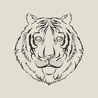 Realistic tiger clipart, animal illustration vector