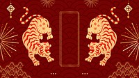 Chinese new year desktop wallpaper, tiger 2022 zodiac animal background