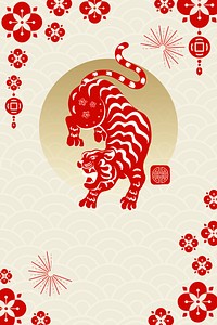 Traditional horoscope tiger background, Chinese new year celebration