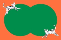 Tiger circle frame background, green animal doodle vector