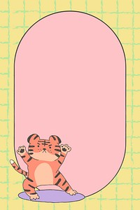Pink tiger frame background, animal horoscope