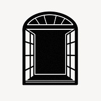 Black window clipart, architecture illustration vector