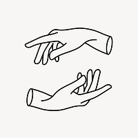 Hand gesture clipart, doodle illustration vector