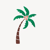 Coconut tree clipart, botanical illustration vector