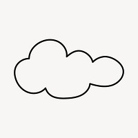 Cloud drawing clipart, sky illustration vector
