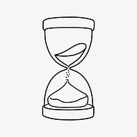 Hourglass drawing clipart, measuring time illustration vector