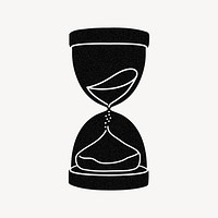 Black hourglass clipart, time management illustration vector