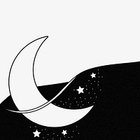 Moon border background, black and white design psd