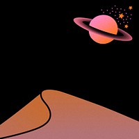 Saturn border black background, galaxy design vector