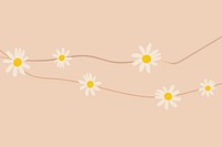 Cute daisy background, string flower decor illustration vector