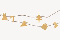 Christmas background, gold festive bunting psd