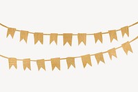 Gold festive garland background, aesthetic design psd