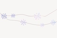 Purple snowflakes background, Christmas winter bunting psd