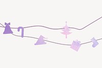 Christmas background, purple festive bunting psd