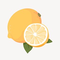 Lemon collage element, cute cartoon illustration vector