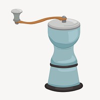 Coffee mill collage element, cute cartoon illustration vector