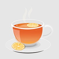 Lemon tea clipart, cute cartoon illustration psd