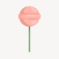 Pink lollipop collage element, cute cartoon illustration vector