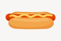 Hotdog collage element, cute cartoon illustration vector