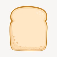 Bread slice clipart, cute cartoon illustration psd