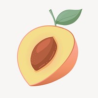 Cut peach clipart, cute cartoon illustration psd
