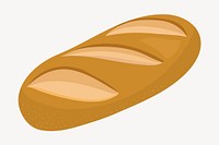 Baguette collage element, cute cartoon illustration vector