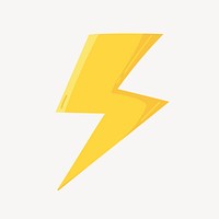 Lightning bolt collage element, cute cartoon illustration vector