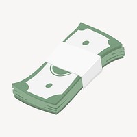 Money collage element, cute cartoon illustration vector