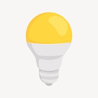 Light bulb clipart, cute cartoon illustration psd