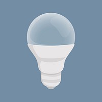 Light bulb collage element, cute cartoon illustration vector