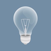 Light bulb clipart, cute cartoon illustration psd