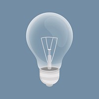 Light bulb collage element, cute cartoon illustration vector