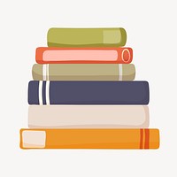 Book stack, cute cartoon illustration