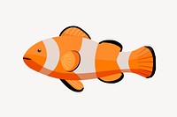 Clownfish collage element, cute cartoon illustration vector