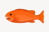 Orange fish collage element, cute cartoon illustration vector