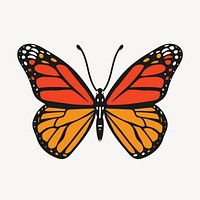 Butterfly clipart, cute cartoon illustration psd