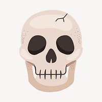 Skull clipart, cute cartoon illustration psd