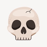 Skull clipart, cute cartoon illustration psd