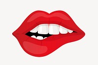 Sexy lips clipart, cute cartoon illustration psd