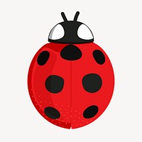 Ladybug clipart, cute cartoon illustration psd